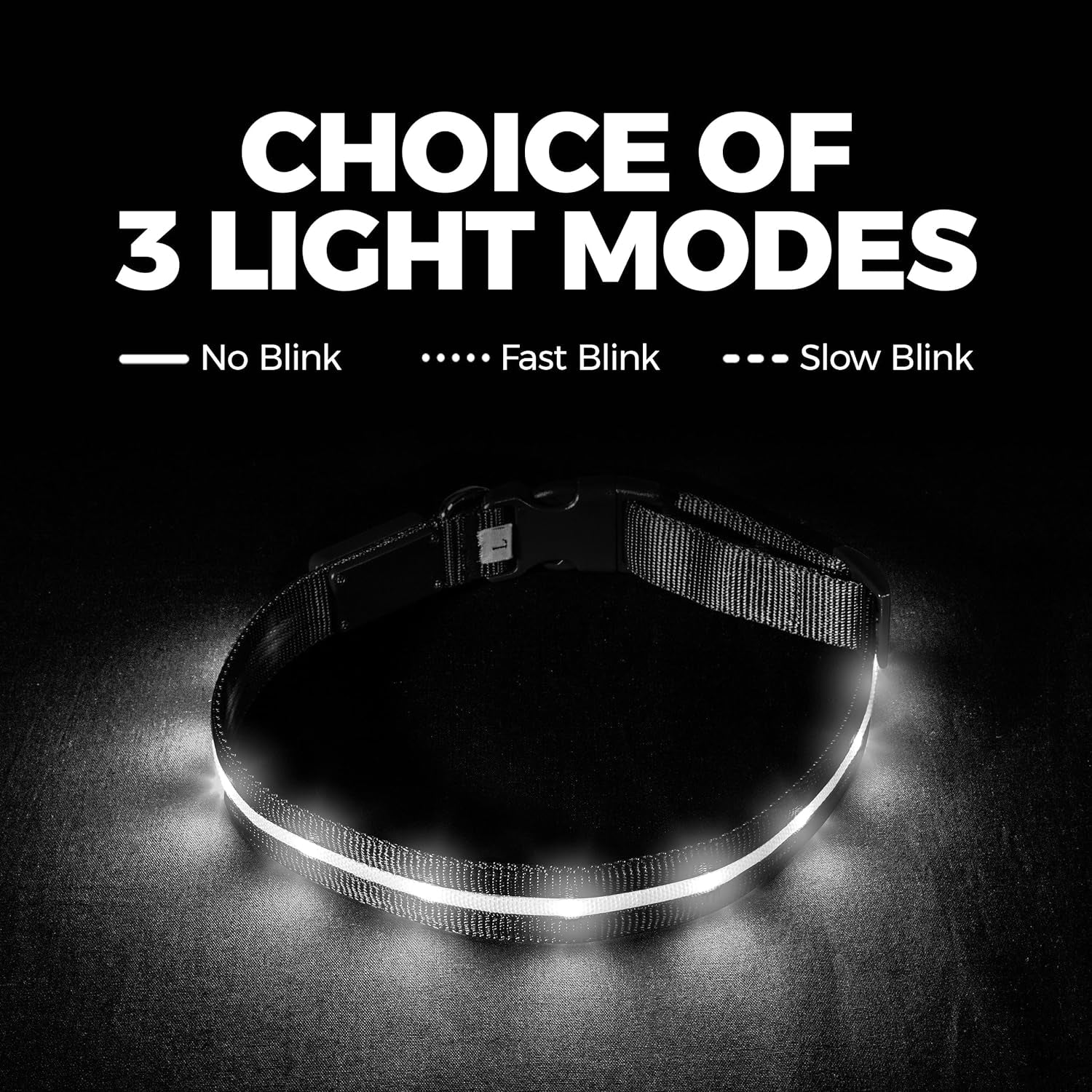 Light up Dog Collar - the Original LED Dog Collar - USB Rechargeable - Waterproof - 1,000 Feet of Visibility - Dog Collar Light for Small, Medium, Large Dogs - US Brand